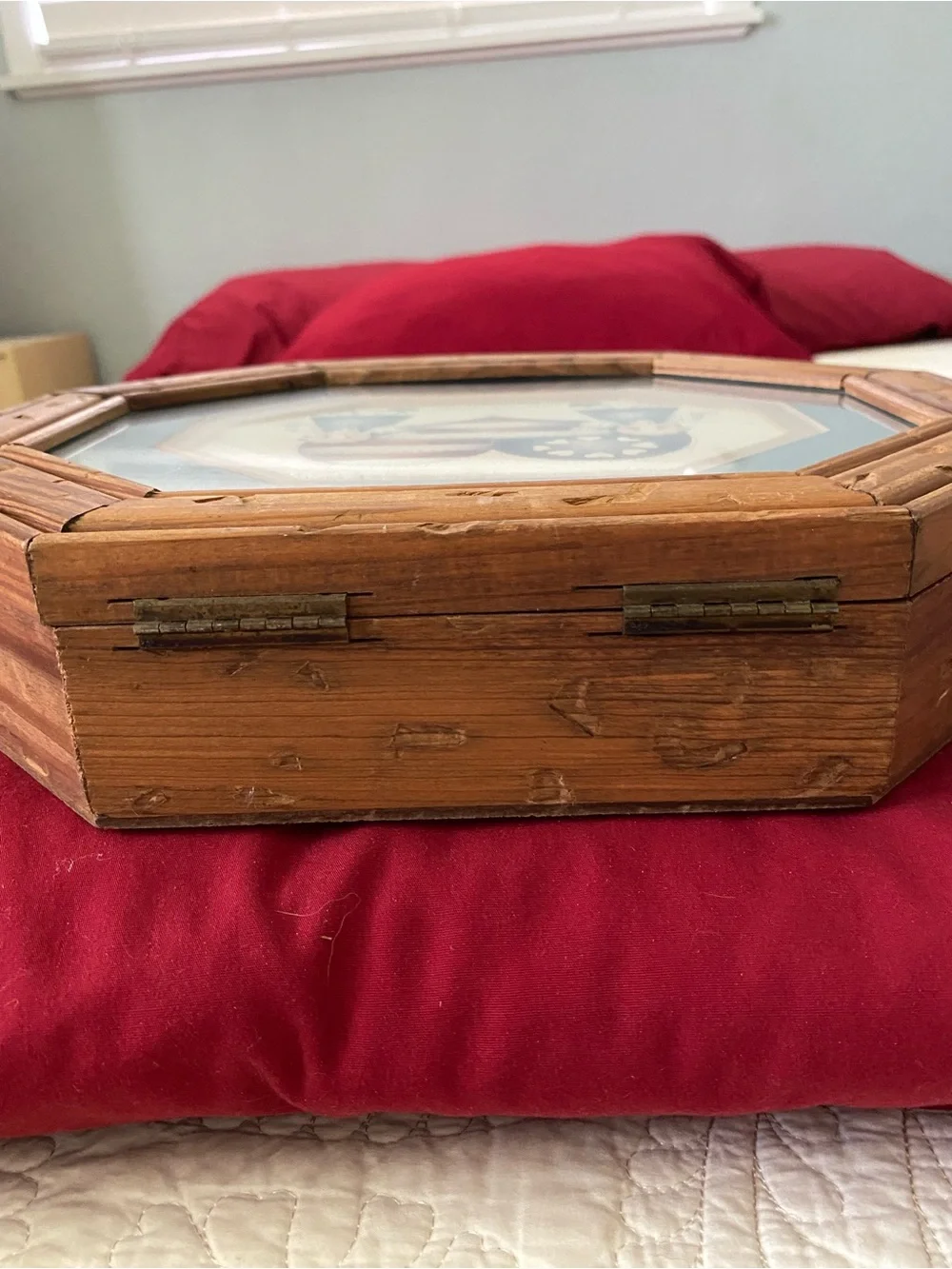 Vintage Wooden Box With Compartments In Excellent Condition For The Age